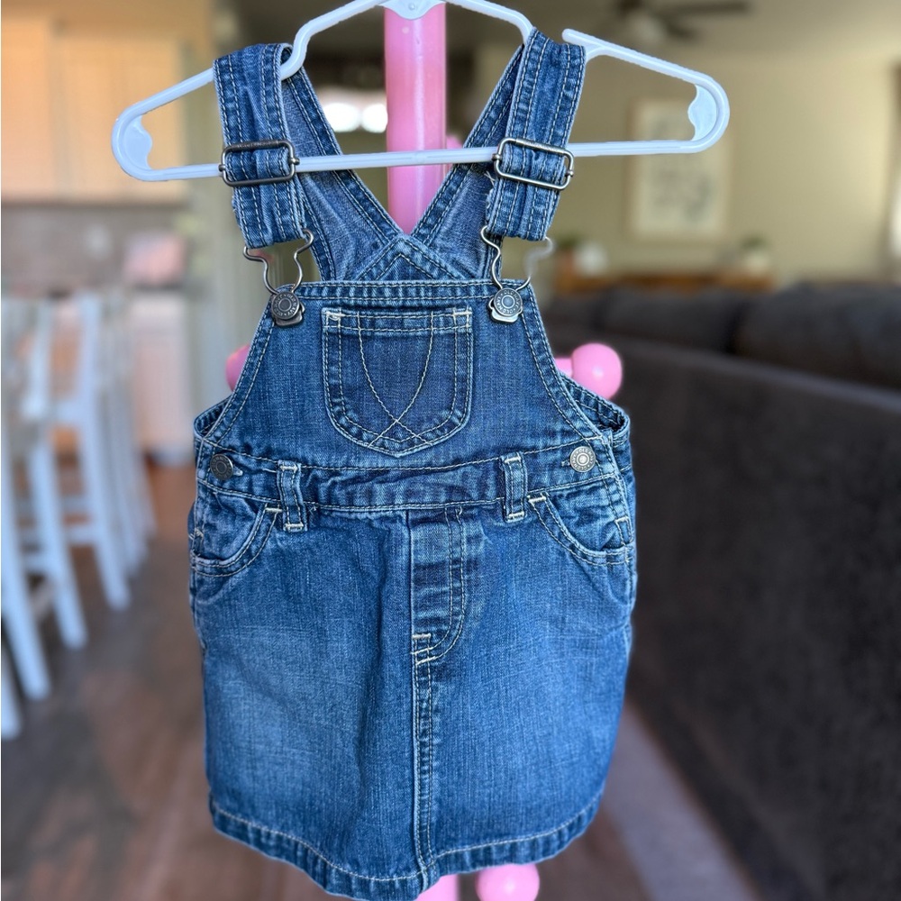 Vintage Old Navy Denim Overall Skirt 6-12 months - Blue